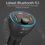 Portronics Auto 15 Bluetooth - FM Transmitter, Hands-Free Calling,USB Reading (PD 20W+QC3.0) Fast Charger,(Black) - Image 4