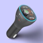 Portronics Auto 15 Bluetooth - FM Transmitter, Hands-Free Calling,USB Reading (PD 20W+QC3.0) Fast Charger,(Black)