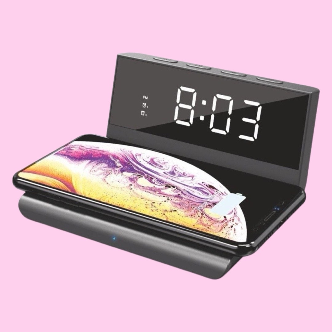 img_6268 Desktop Wireless Charger With Digital Alarm Clock. - Image 1