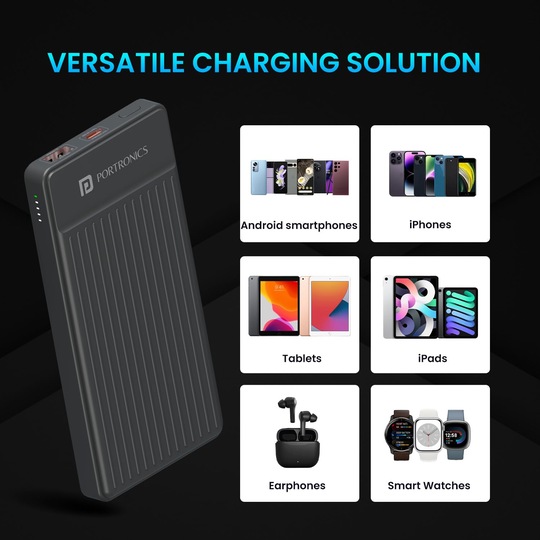 61DsH33wJsL._SL1500_ (1) Portronics Luxcell B12 10000 mAh Power Bank (Black). - Image 2